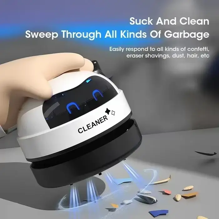 HOMEFISH aspirateur bureau Mini nettoyeur rechargeable copeaux en caoutchouc