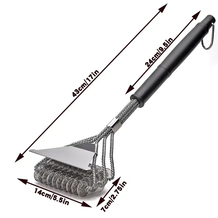 Brosse de gril sûre-brosse de barbecue sans poils-nettoyeur de barbecue en acier inoxydable résistan