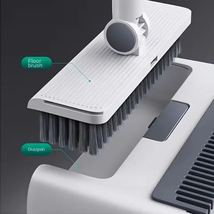 Nouvel ensemble balai et pelle 3-en-1 avec brosse pour les interstices