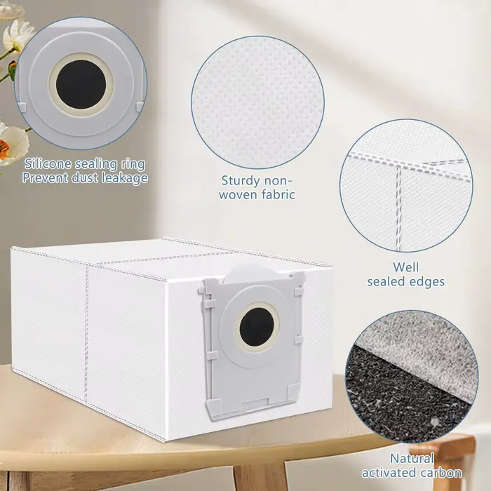 Sac à poussière pour aspirateur Ecovacs DEEBOT T50 Pro/T50 Omni/T50 Max Pro Omni/X8 Pro/X8 Pro Omni/T80/T80 PRO OMNI/Yeedi S14 Plus