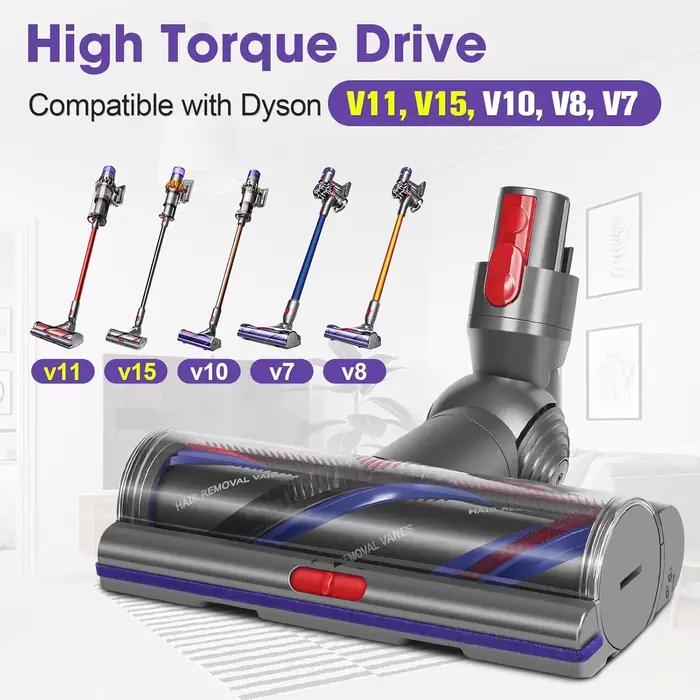 Tête de nettoyage anti-emmêlement pour aspirateurs Dyson V11 V15 V10 V8 V7