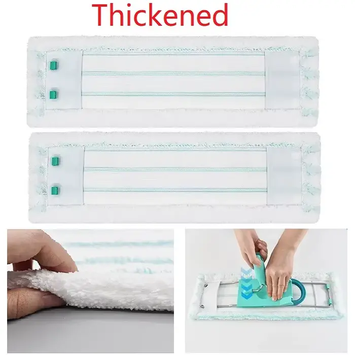 2 pièces de rechange pour serpillière, tampon en microfibre épais pour Leifheit Profi XL Micro Duo, 