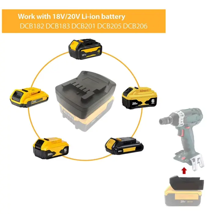 Adaptateur de batterie pour Dewalt 18V/20V