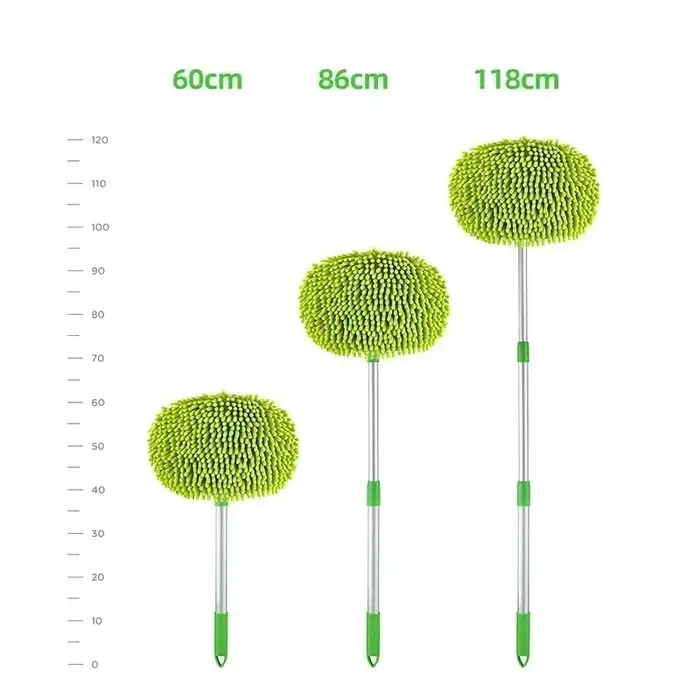 ​ ​ Brosse de nettoyage de voiture télescopique - Balai super absorbant à long manche réglable pour le lavage des vitres et le detailing ​ ​