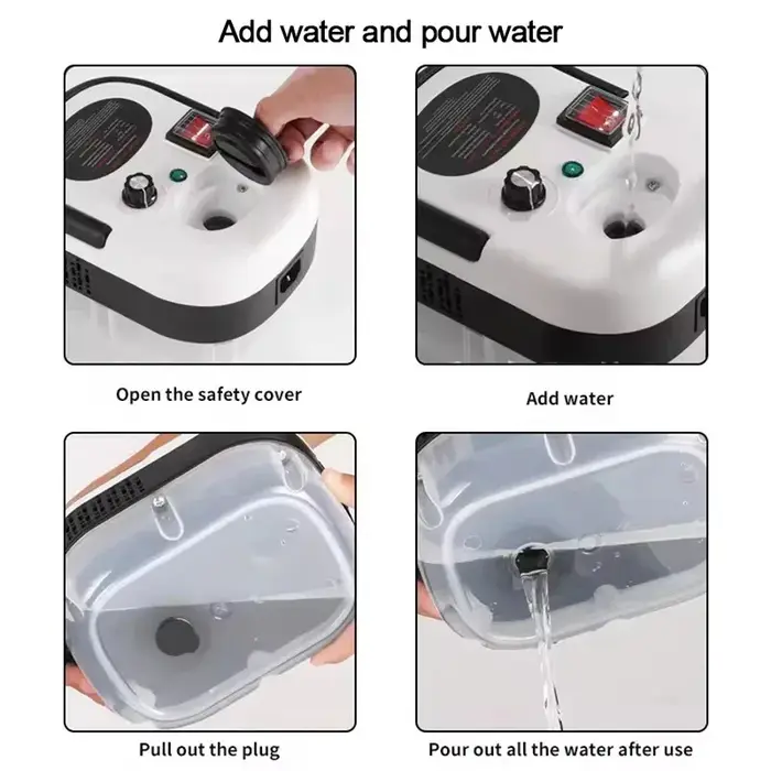 Nettoyeur vapeur portable à main, machine de nettoyage à vapeur pressurisée à haute température avec têtes de brosse pour voiture et cuisine