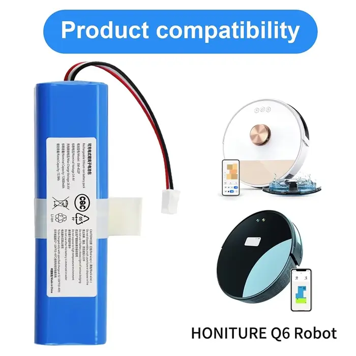 Batterie de rechange 14,4 V 6500 mAh 12800 mAh pour aspirateur robot Zoozee Z50 HONITURE Q6 Q6 Pro S