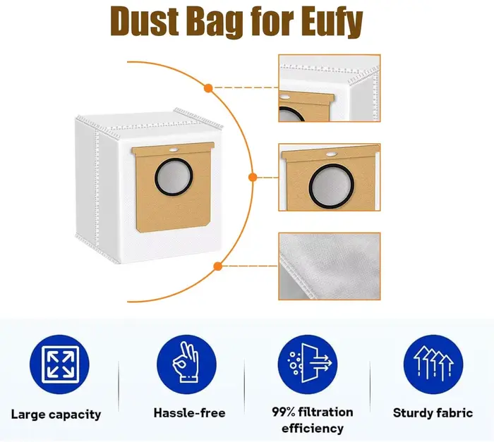 Sacs d'aspirateur pour Robot Eufy Clean L60 SES / L60 hybride SES / L50 SES Conga 2299