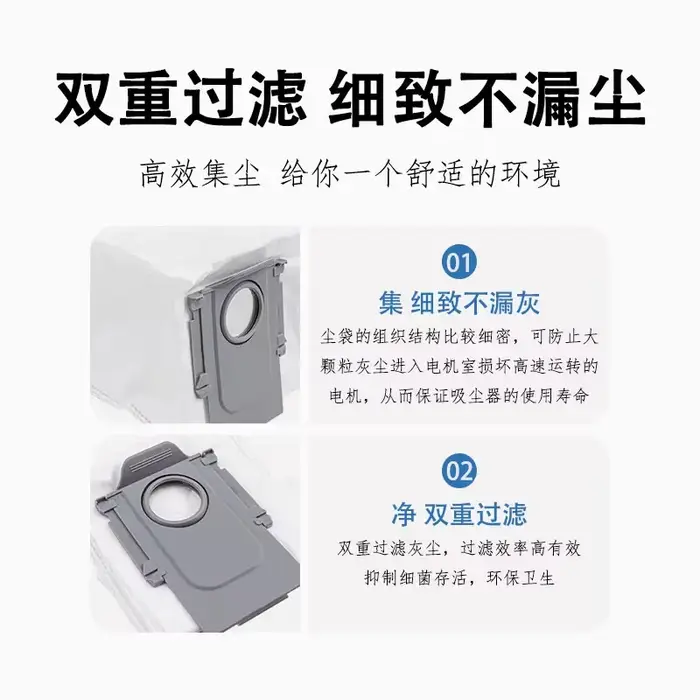 Roborock QrevoX/EdgeT Robot aspirateur brosses latérales principales tissus de vadrouille filtres HEPA sacs à poussière-ensemble d'accessoires de pièces de rechange essentielles