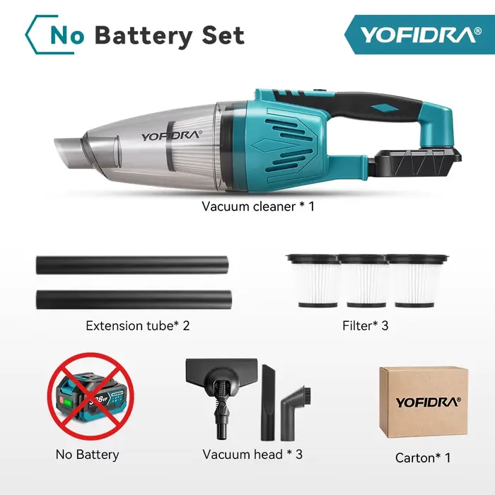 YOFIDRA 1500W 12KPA aspirateur électrique 4IN1 aspirateur sans fil outils de nettoyage de voiture à 