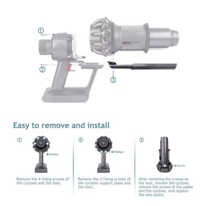 Big Bin Runner – pièce de rechange pour aspirateur Dyson V10 V11 V15 SV12 SV14 SV15 SV22, grand défl