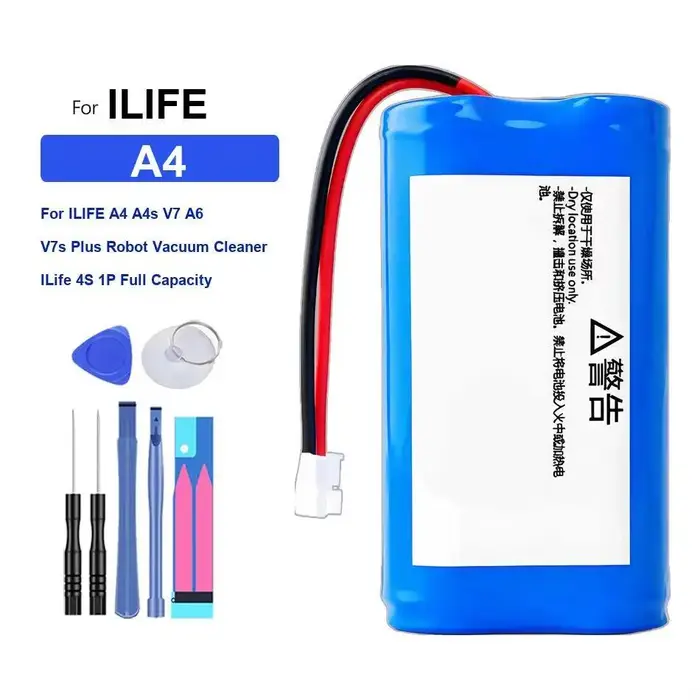 Batterie d'aspirateur 3400mAh pour aspirateur robot Ilife A4 A4s V7 A6 V7s Plus, pour Ilife 4S 1P, p