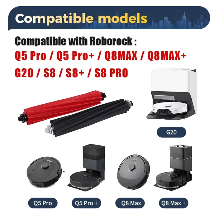 Accessoires de brosse principale pour Roborock Q5 Pro/Q5 Pro +/Q8 Max/Q8 Max +/G20/S8/S8 +/S8 Pro Ultra Robot