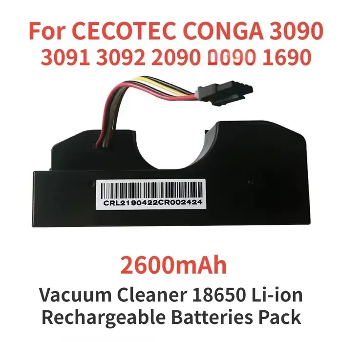 Batterie Conga 3090 Cecotec de remplacement pour CONGA 3091 3092 1690 3090 6800mAh 14.4V, accessoire