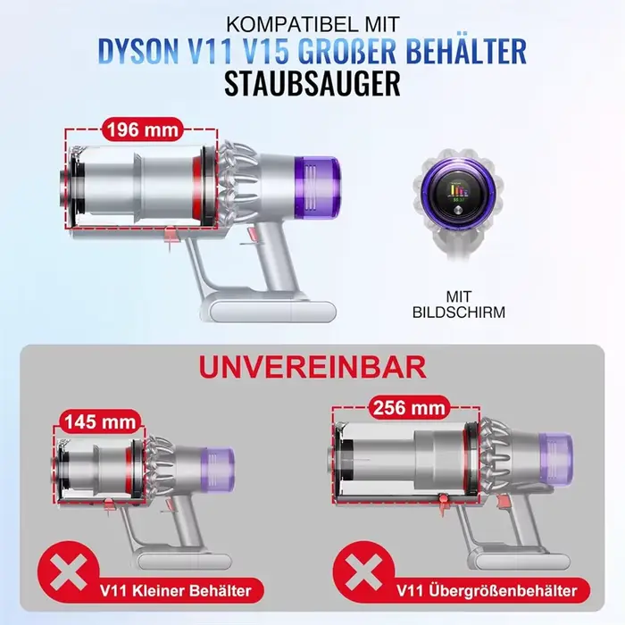 Seau à poussière de rechange pour aspirateur Dyson V11 V15 SV14 SV15 SV22