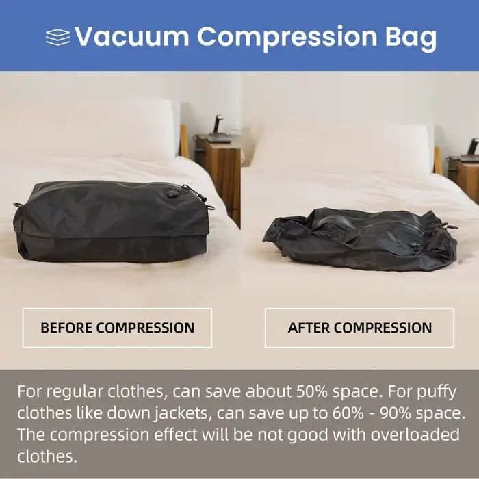 Sacs sous vide réutilisables pour voyage