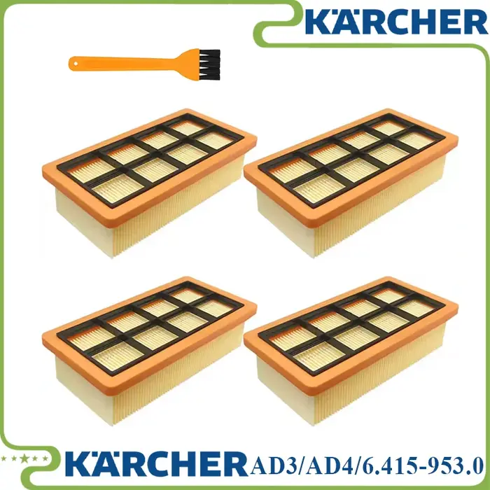 Filtres plats plissés pour batterie Kärcher 6.415-953.0/AD2/AD4 Premium/AD3.000/AD3.200