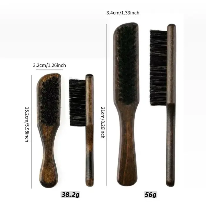 Brosse à barbe en poils de sanglier avec manche en bois