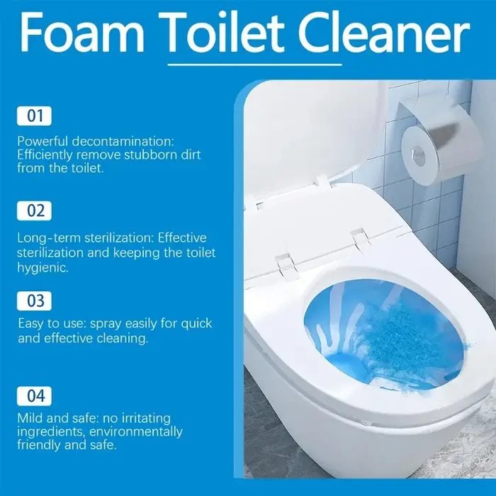 Nettoyant WC en mousse, nettoyage en profondeur, forte décontamination et élimination des odeurs, adapté aux toilettes à la turque, aux urinoirs et aux réservoirs de toilettes