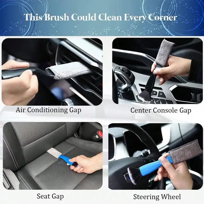 1 brosse de nettoyage intérieur de voiture, brosse de nettoyage de voiture multifonction brosse de dépoussiérage de sortie d'air de voiture, utilisée pour le nettoyage intérieur de voiture
