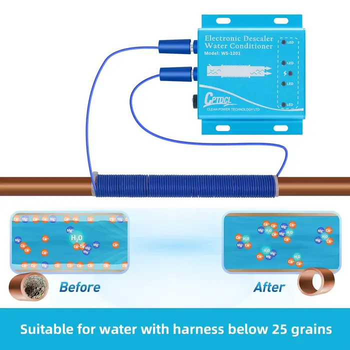 Système électronique de détartrage de l'eau, réduit le calcaire et la rouille, conditionneur d'eau, 