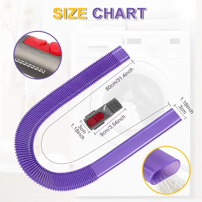 Tuyau d'accessoires pour aspirateur anti-peluches pour évent de sèche-linge