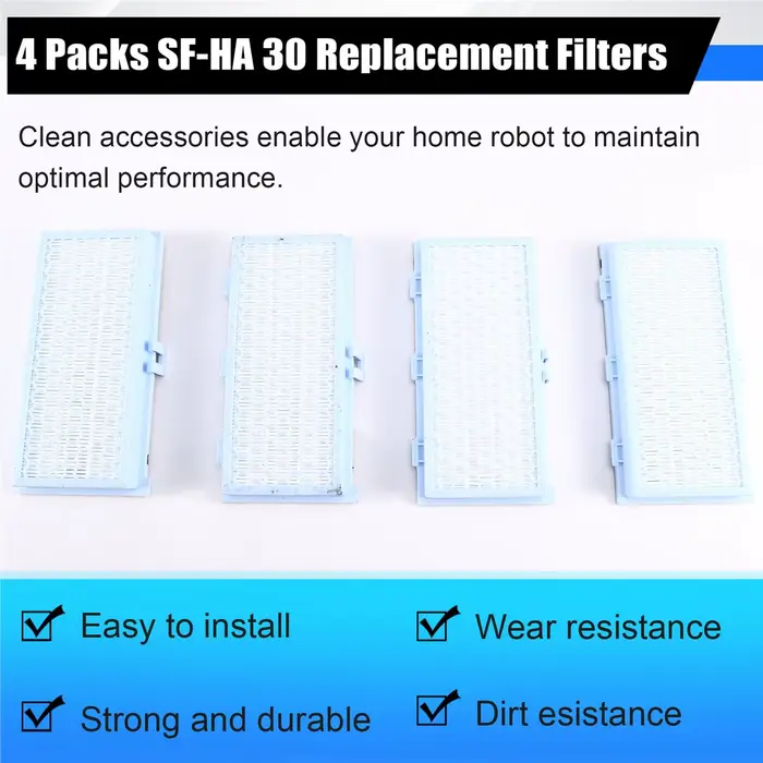 ABXH Lot de 4 filtres HEPA AirClean SF-HA 30 pour modèles d'aspirateurs Miele