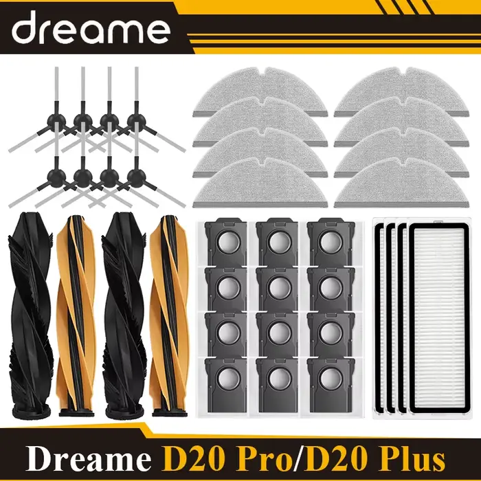 Dreame D20 Pro/D20 Plus accessoires robot aspirateur brosse latérale principale vadrouille tissu filtre HEPA remplacer