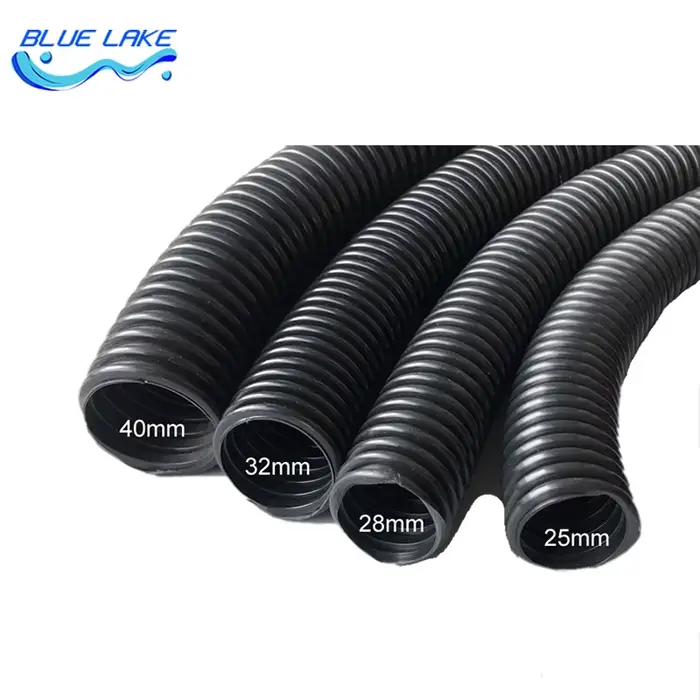 Tuyau fileté pour aspirateurs généraux, intérieur noir 25mm 28mm 32mm 40mm, pailles à soufflet, pièc