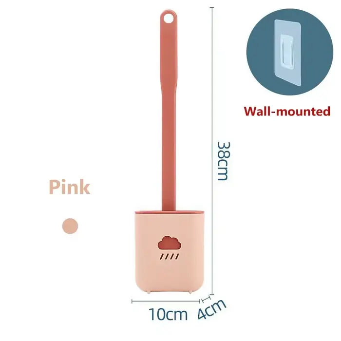 Brosse de toilette en Silicone, brosse d'espacement de Wc avec support, brosse de nettoyage à poils 