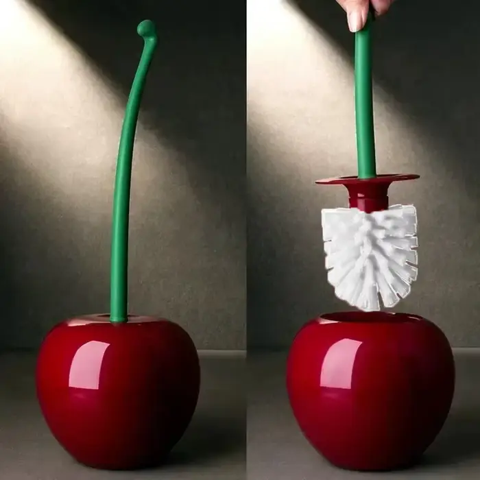 Ensemble de porte-brosse de toilette rouge