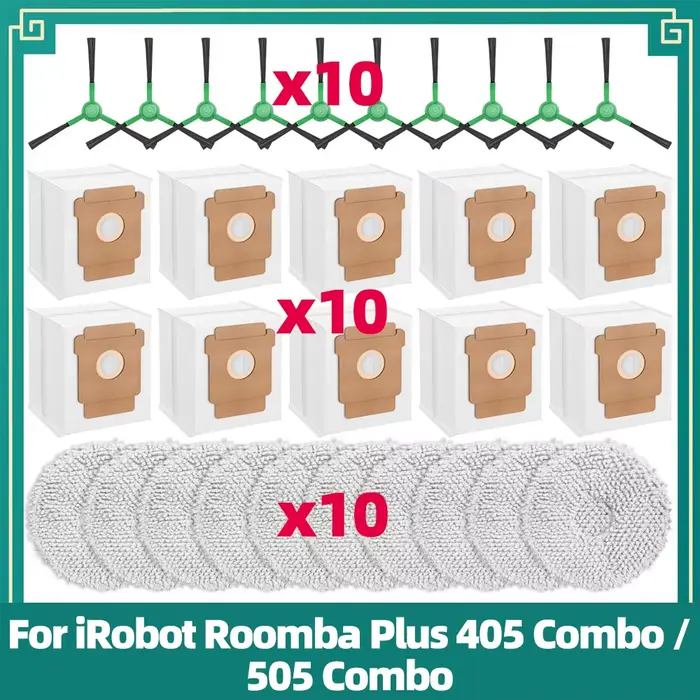 Compatible avec iRobot Roomba Plus 405 / 505 / 507 Combo Kits de remplacement pour aspirateur Brosse latérale