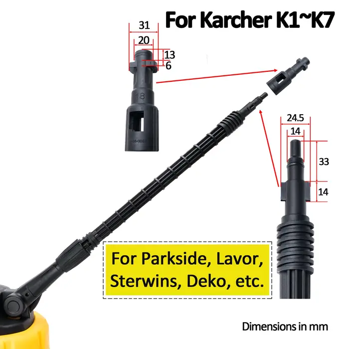 Nettoyeur à Pression pour Karcher Lavor Champion Sterwins Parkside, Brosse de Nettoyage de Surface