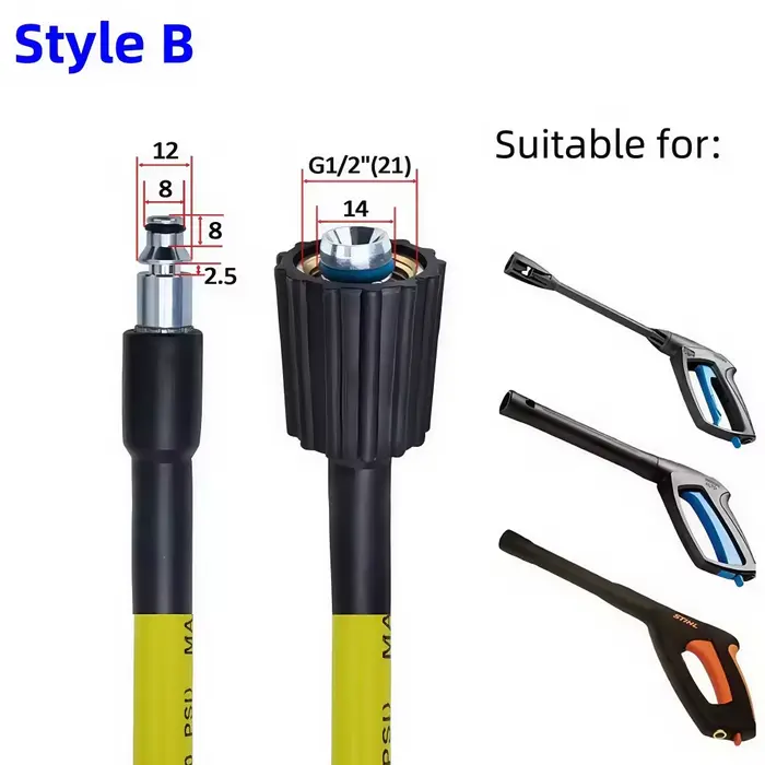 Tuyau de nettoyage haute pression 10-20m pour lave-auto