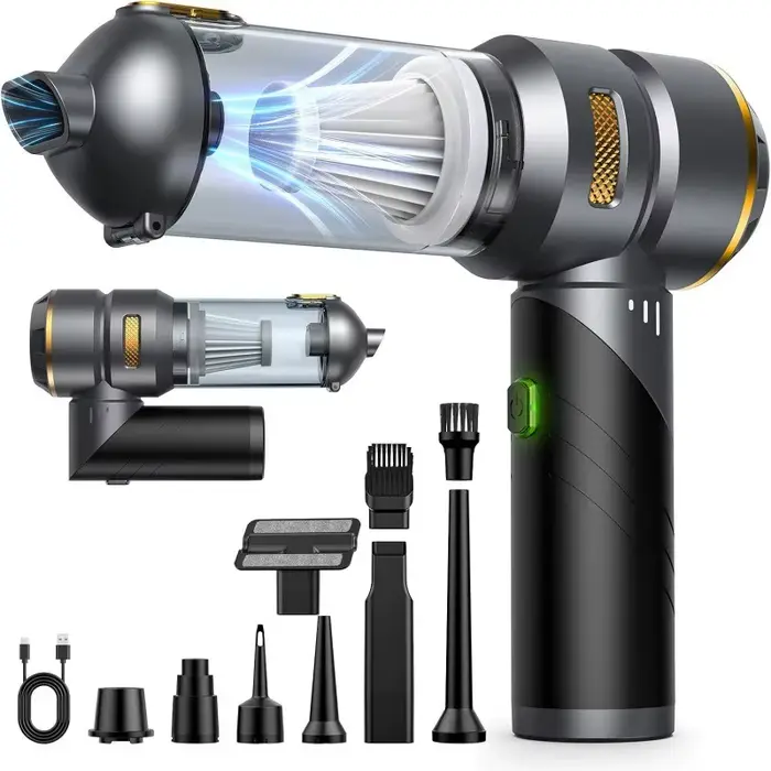 Aspirateur de voiture haute puissance, portable, sans fil, avec moteur sans balais, machine de nettoyage puissante, souffleur d'air pour appareils ménagers