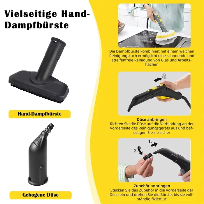 C-ABUB Ensemble d'accessoires 10 pièces pour nettoyeurs vapeur Karcher SC1