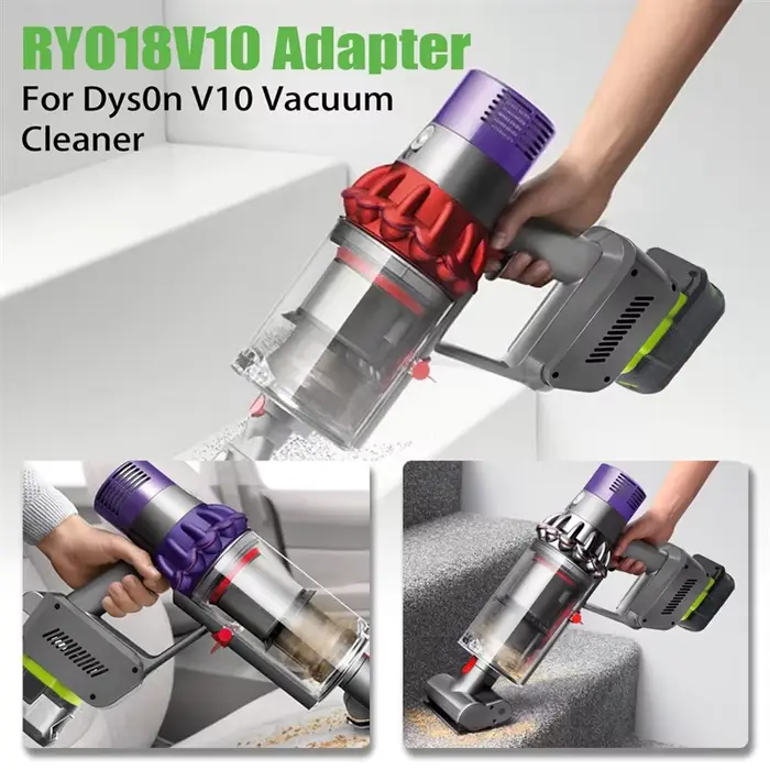 Adaptateur RYO18V10 pour Ryobi 18V ONE +, conversion de batterie en bâton d'aspirateur sans fil Dyso