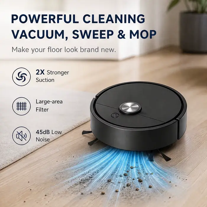 Mini robot aspirateur 3 en 1