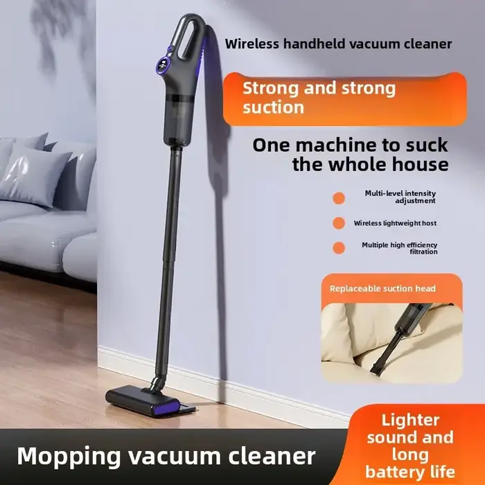 Aspirateur portable sans fil 15000PA, forte aspiration, 120W, rechargeable par USB, machine de nettoyage domestique, léger et compact.