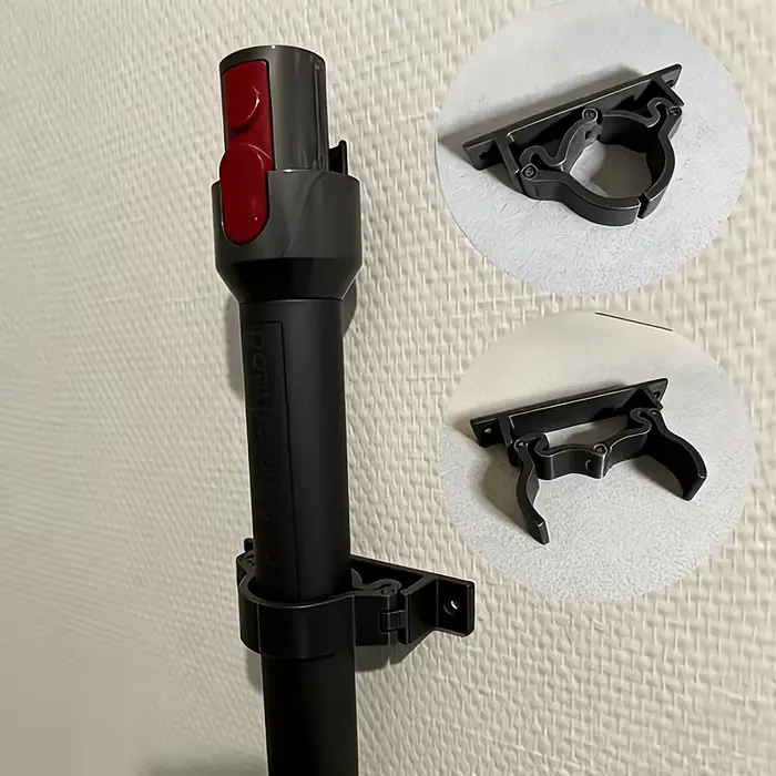 Support mural pour aspirateur avec deux trous de vis de 5,5 mm, support d'aspirateur peu encombrant avec crochets pratiques, cadeau idéal pour la maison