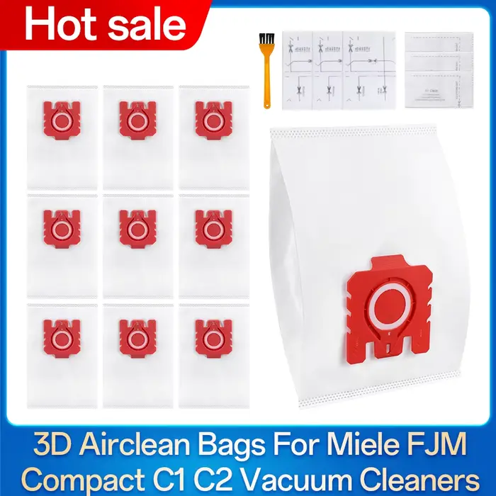 Sacs à poussière 3D Airclean FJM pour aspirateur série Miele Compact C1 C2 S241 S290 S300i S500 S700 S4 S6