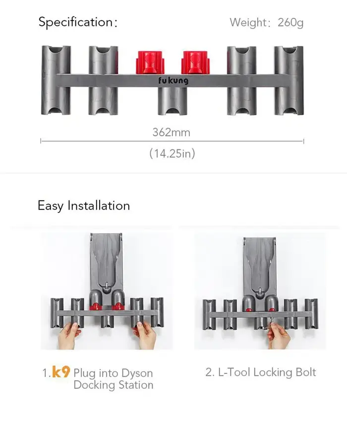 Support mural pour aspirateur Dyson V7 V8 V10 V11 V12 V15