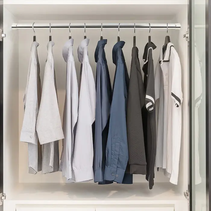 Rail de garde-robe Rail à vêtements extensible 56-100 cm tige à vêtements en acier inoxydable avec d