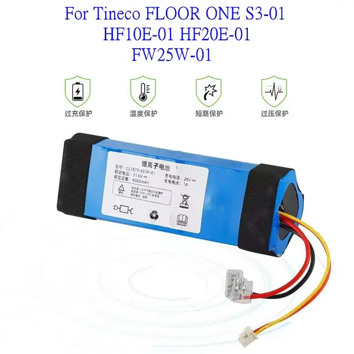 100% Original 4000mAh pour Tineco FLOOR ONE 1.0 FW25M-01 FW25W-01 FW09010ECN HF10E-01 HF20E-01 S3-01 batterie d'aspirateur