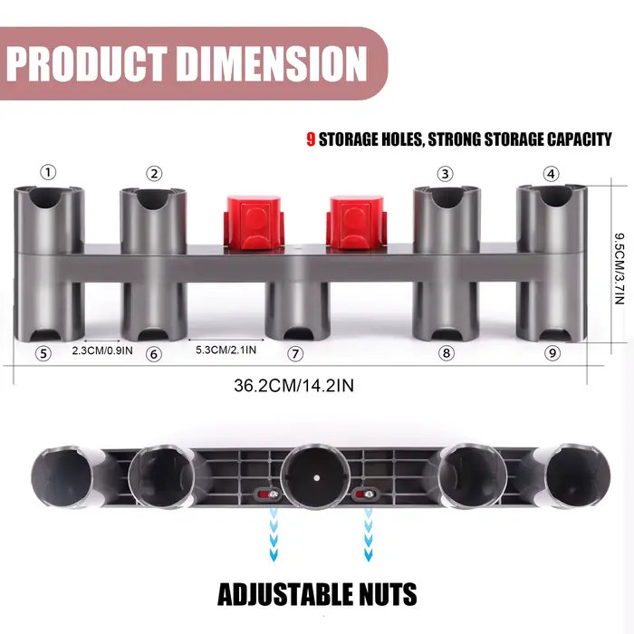 Support d'accessoires à neuf trous pour Dyson V7 V8 V10 V11 V15