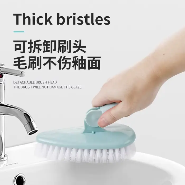 Nouvelle conception de brosse à poils durs rotative à long manche pour le nettoyage des sols de salle de bain