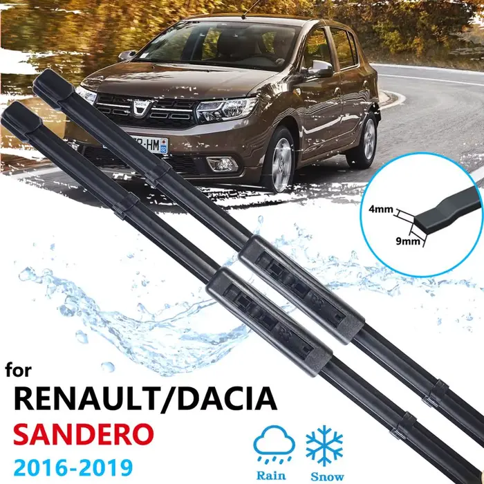 Balai d'essuie-glace de voiture pour Dacia Renault Sandero MK 2 2016 2017 2018 2019, lave-glace de f