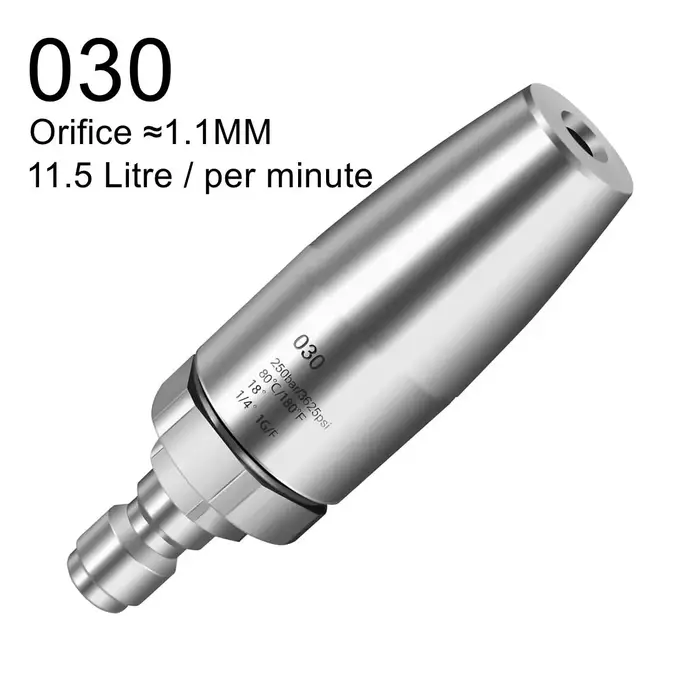 Buse Turbo pour nettoyeur haute pression rotative pour eau chaude et froide avec connexion rapide 1/4 en acier inoxydable 3625 PSI