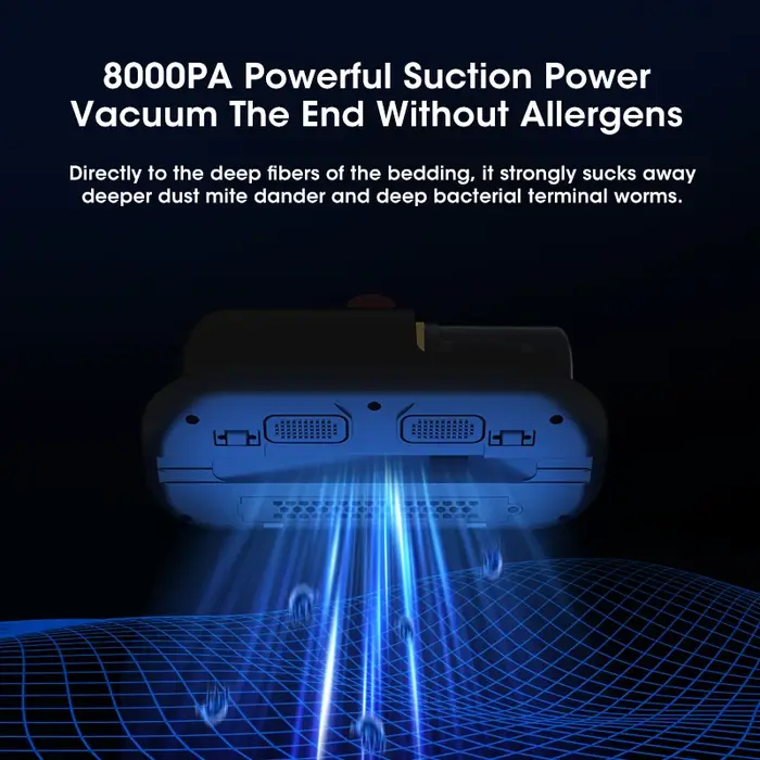 Aspirateur anti-acariens UV électrique 10kPa, puissant, portable, pour la désinfection des canapés et matelas