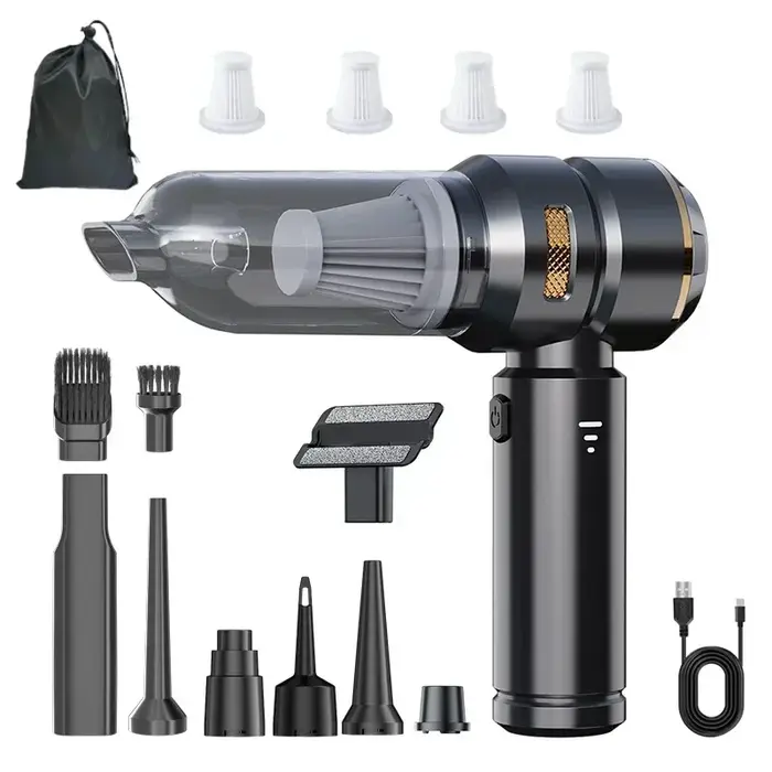 Aspirateur de voiture haute puissance, portable, sans fil, avec moteur sans balais, machine de nettoyage puissante, souffleur d'air pour appareils ménagers