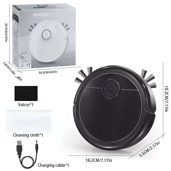 Nouvel Aspirateur Robot Intelligent 3-en-1 2026, Puissance d'Aspiration 6000Pa, Balayage, Nettoyage,
